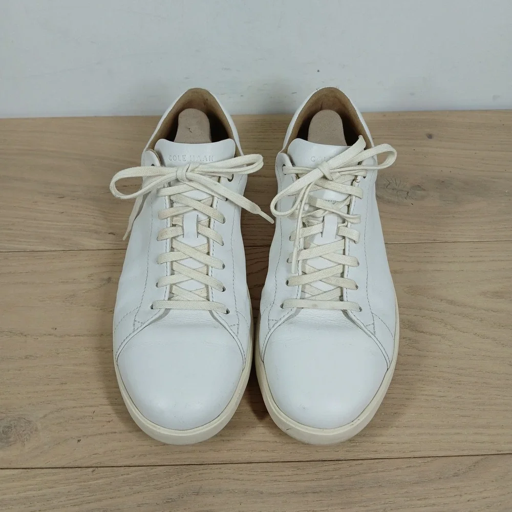 Cole Haan Sneakers Mens 11M White Leather Lace Up Minimalist Clean Aesthetic